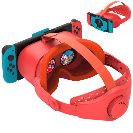 Upgraded VR Headset for Nintendo Switch & Switch OLED Model  3D VR Glasses with Adjustable Lens for Virtual Reality Gaming Experience  Switch VR Labo Goggles Headset for Nintendo Switch(Red)