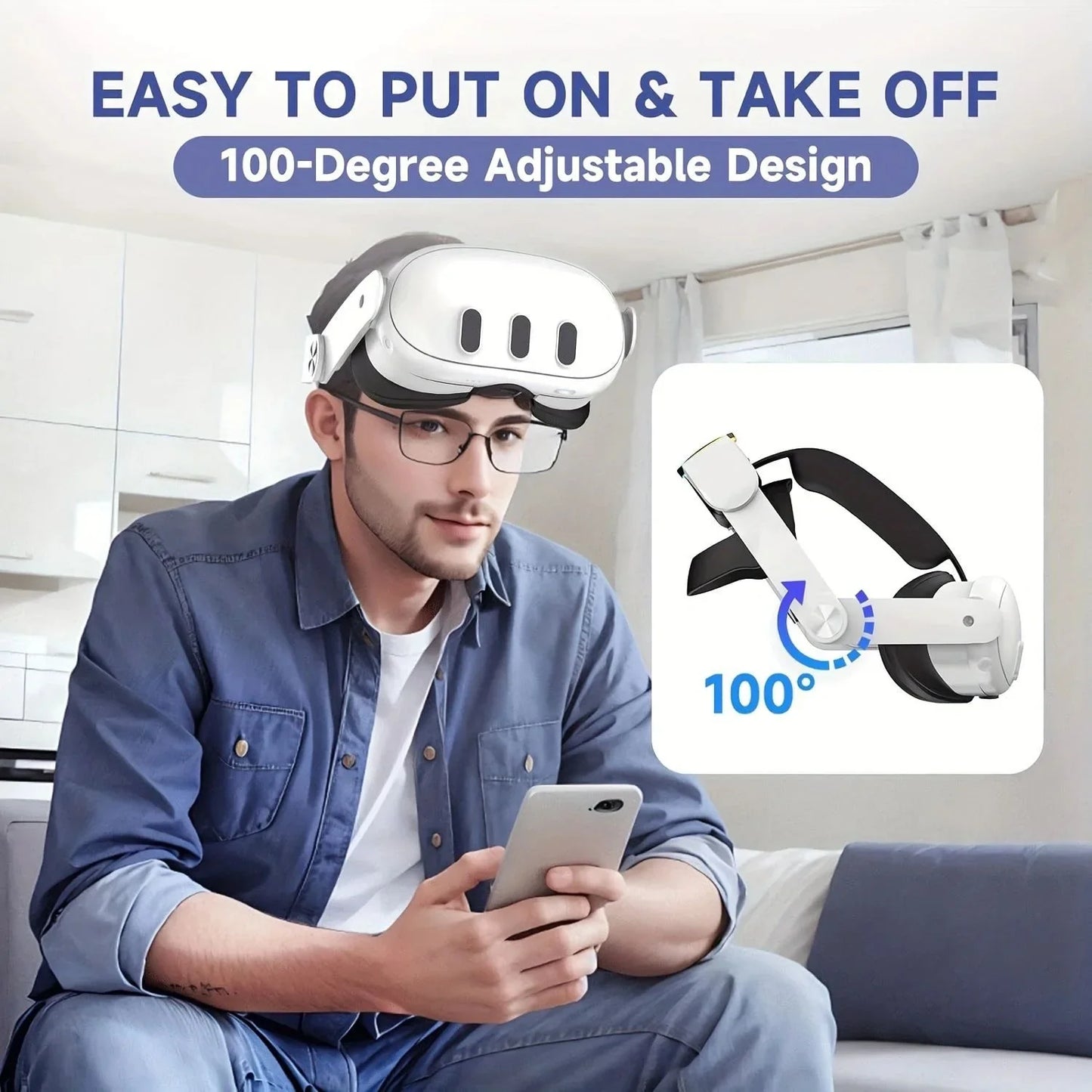 Battery Head Strap for Meta Quest 3/3S  10000mAh Charging Elite Strap Replacement for Enhanced Comfort and Play Time  Adjustable Elite Strap VR Accessories for Meta/Oculus Quest 3S