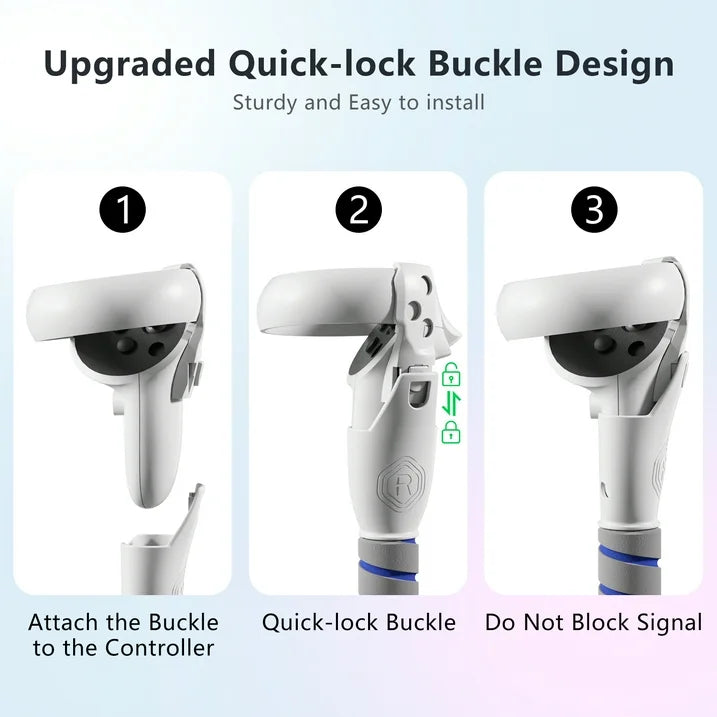 VR Accessories Handle Attachments for Meta/Oculus Quest 2/3/3S  Dual Handles and Long Stick Handle Extension Grips to Play Multiple VR Games  Gorilla Tag Long Arms Grips Beat Saber Golf Club Baseball