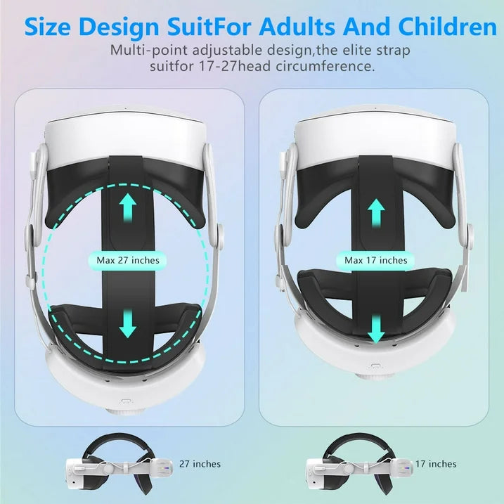 Head Strap Battery for Meta Quest 3S  12000mAh Replacement Rechargeable Headstrap for Oculus Quest  RGB Head Strap  Fast Charging Adjustable Battery Pack Headset Accessories Enhanced Comfort