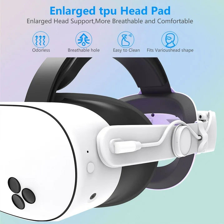 Head Strap Battery for Meta Quest 3S  12000mAh Replacement Rechargeable Headstrap for Oculus Quest  RGB Head Strap  Fast Charging Adjustable Battery Pack Headset Accessories Enhanced Comfort