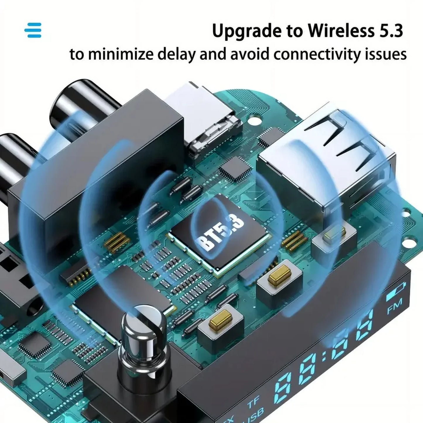 Bluetooth Transmitter Receiver  Bluetooth 5.3 Audio Adapter for 3.5mm Jack Aux / RCA for Home Stereo / Smartphone/ Tablet / Laptop / Car  Suport Most with Audio Transmitter Receiver