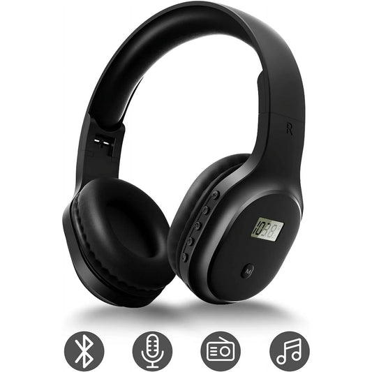 FM Radio Headphones with Bluetooth  Rechargeable Portable Headset with Built-in Microphone  Lightweight and Comfortable Ear Muffs for Jogging  Cycling
