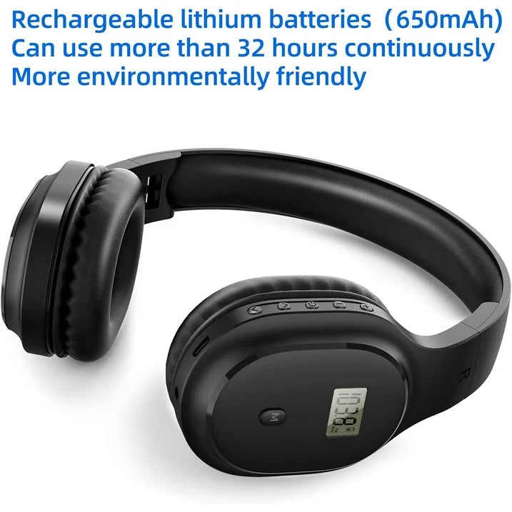 FM Radio Headphones with Bluetooth  Rechargeable Portable Headset with Built-in Microphone  Lightweight and Comfortable Ear Muffs for Jogging  Cycling