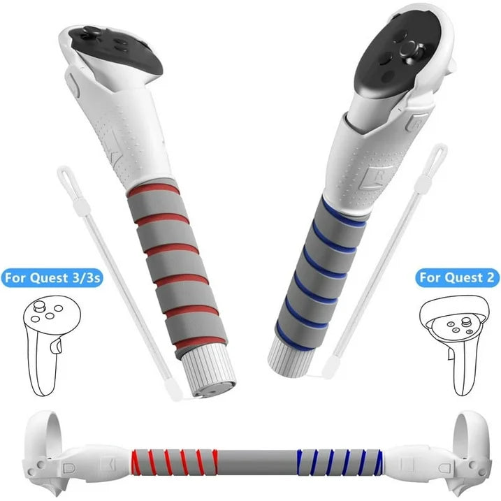 VR Gorilla Tag Long Arms for Meta Quest 3S/Quest 3/Oculus Quest 2  Handle Attachments Fit for Meta Quest 3S Accessories  Extension Grips for Playing Beat Saber/Baseball/Golf Club Game