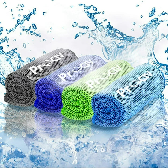 4 Pack Cooling Towels(40 x 12 )  Ice Towel for Neck and Face  Soft Breathable Chilly Microfiber Keep Cool Towels for Yoga  Gym  Fitness  Camping  Running  Workout & More Activities