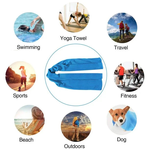 4 Pack Cooling Towels(40 x 12 )  Ice Towel for Neck and Face  Soft Breathable Chilly Microfiber Keep Cool Towels for Yoga  Gym  Fitness  Camping  Running  Workout & More Activities