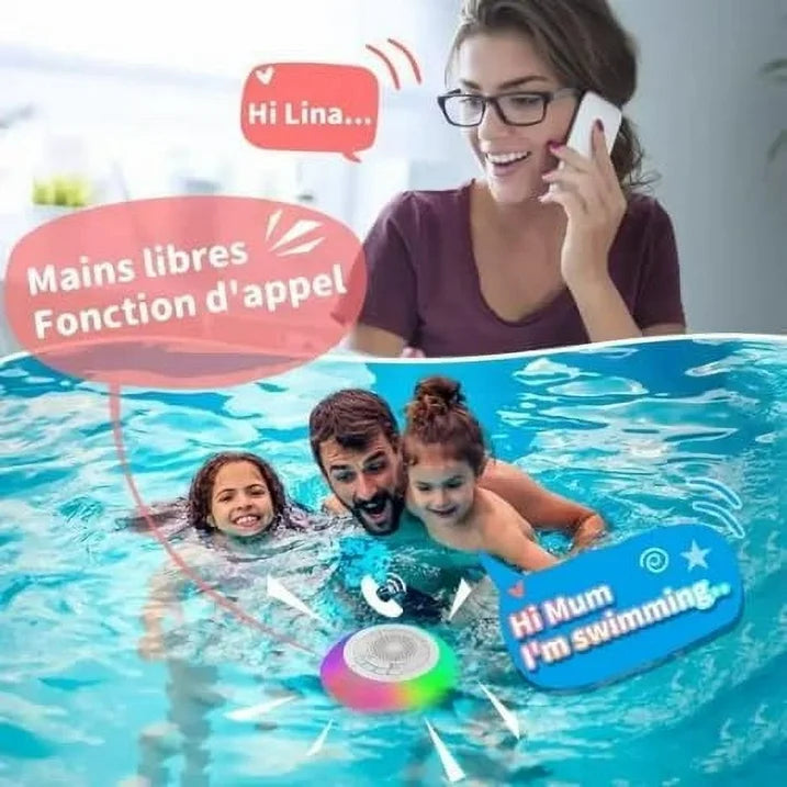 Floating Pool Bluetooth Speakers with RGB LED  Waterproof Stereo Sound Floating Speaker  Built-in Mic Wireless Shower Speaker for Hot Tub Pool Bathtub Shower Outdoor Swim  Floating Pool Lights