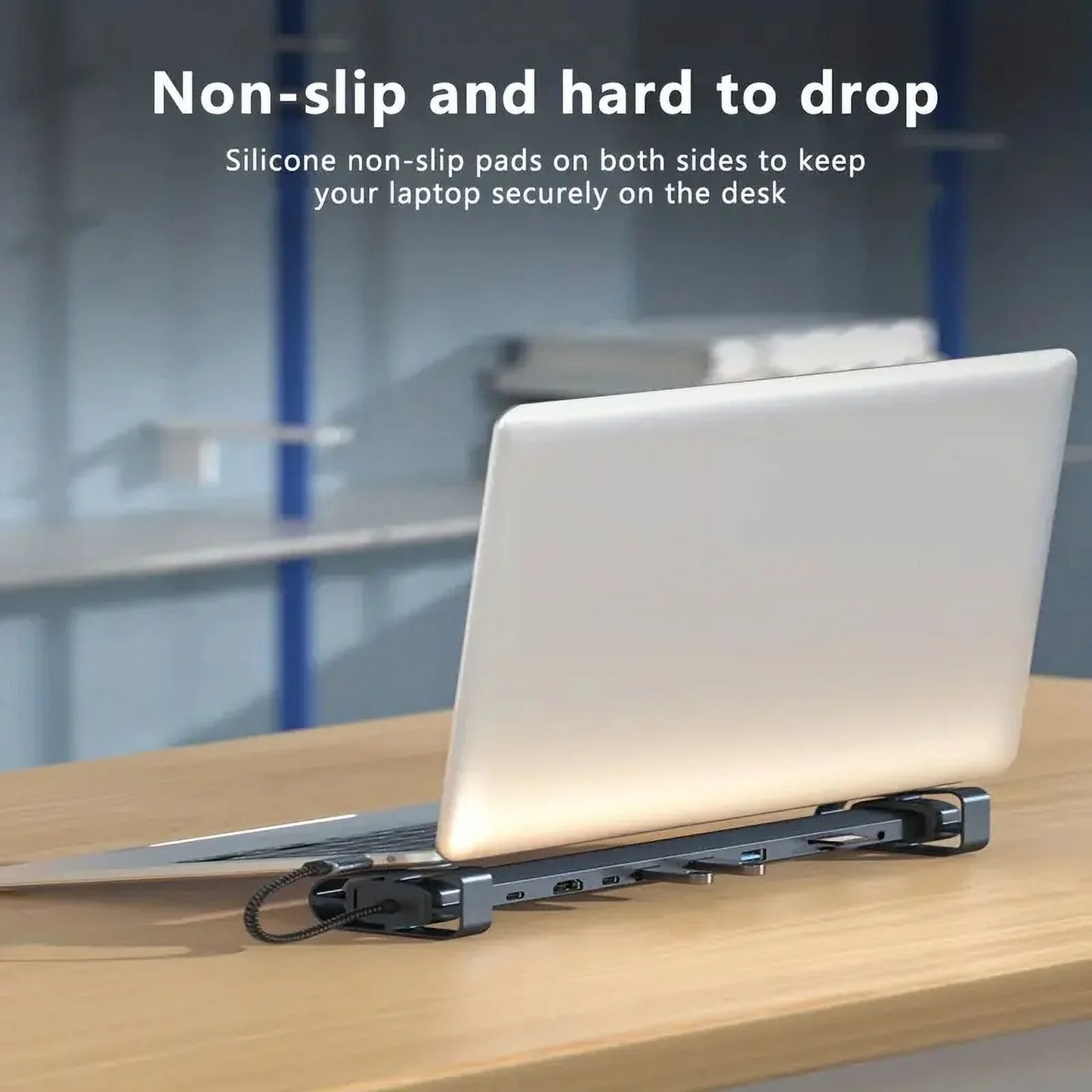 USB C Laptop Docking Station Stand  10 In 1 Folding Tilt Stand Triple Display USB C   4K  PD 100W  USB 3.0  TF  SD  Audio  RJ45 for MacBook & Windows