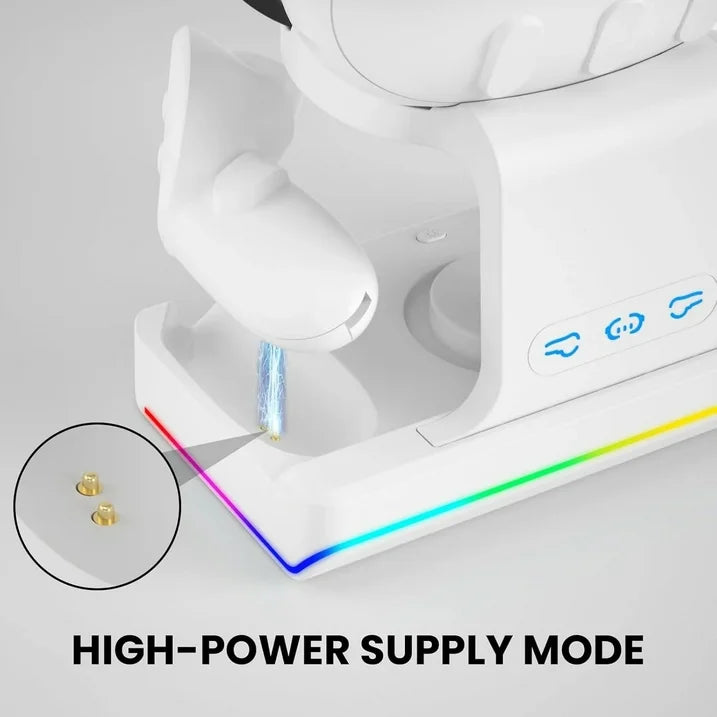 Charging Dock for Meta Quest 3S  VR Headset & Controllers Charging Stand with RGB LED Light  VR Accessories with 2 Rechargeable Batteries for Oculus Quest 3S  Fast Charging Station