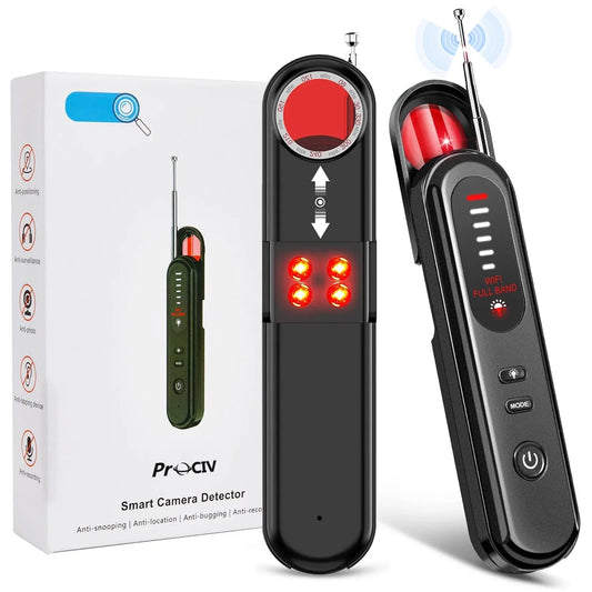 Prociv Smart Hidden Camera Detectors  Bug Detector  RF Detector  GPS Tracker Detector Device to Detect Listening Devices for Office  Hotel  Travel and Car  Indoor Use Black