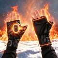 Heated Gloves Rechargeable-Smart Thermostatic Heated Fingerless Gloves Heat Up to 131℉,Portable Heating Glove with Digital Display,3 Temperature Settings for Hiking Skiing Cycling,Gifts for Women Man