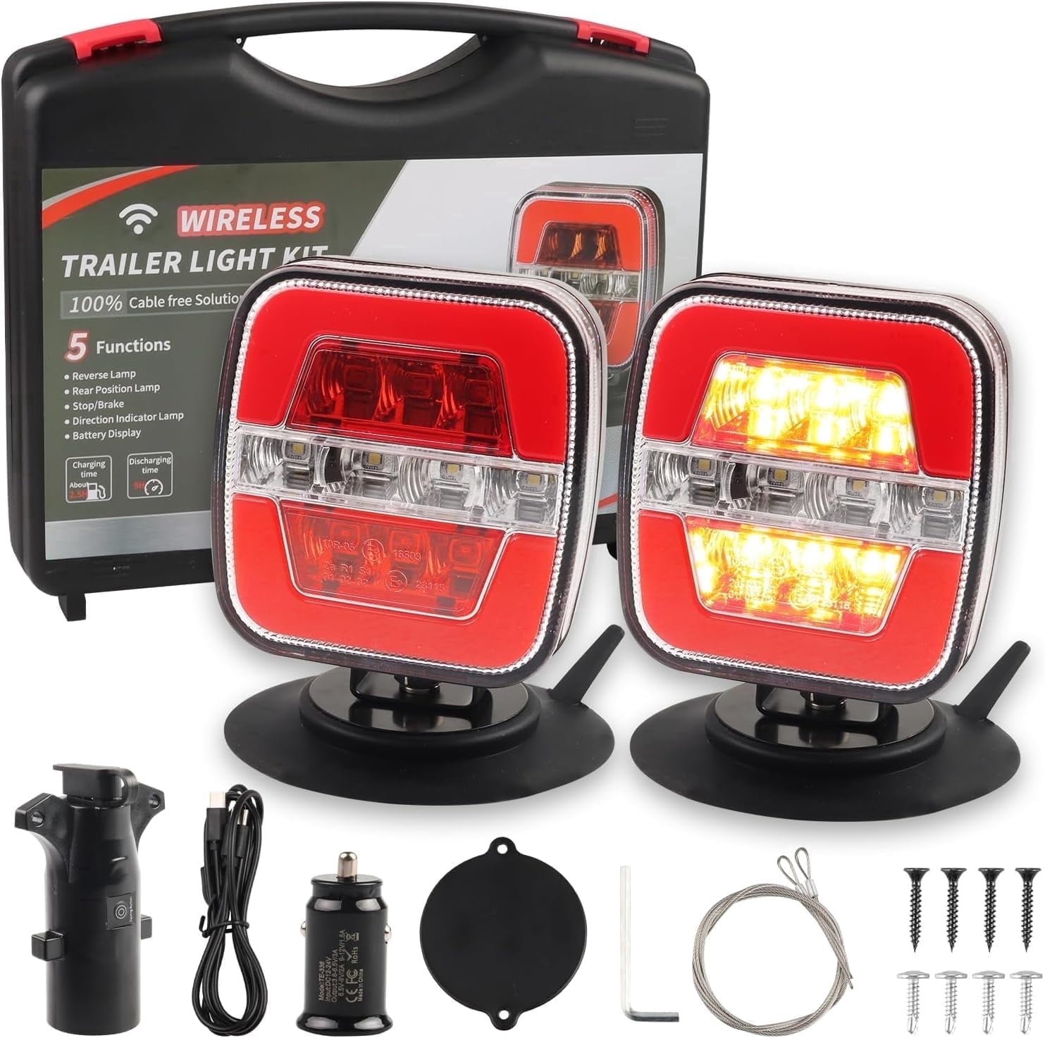 Adjustable Rear Light Wireless Trailer Lights-Magnetic Trailer Lights Adjustable Tow Light ...