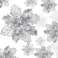 XEAZON 16 Pcs Christmas Glitter Flower, 6.3 inch Christmas Silver Glitter Hollow Leaf, Artificial Poinsettia Flowers Tree Ornaments, Festival Xmas Decor for Wedding Christmas Party Home Decoration