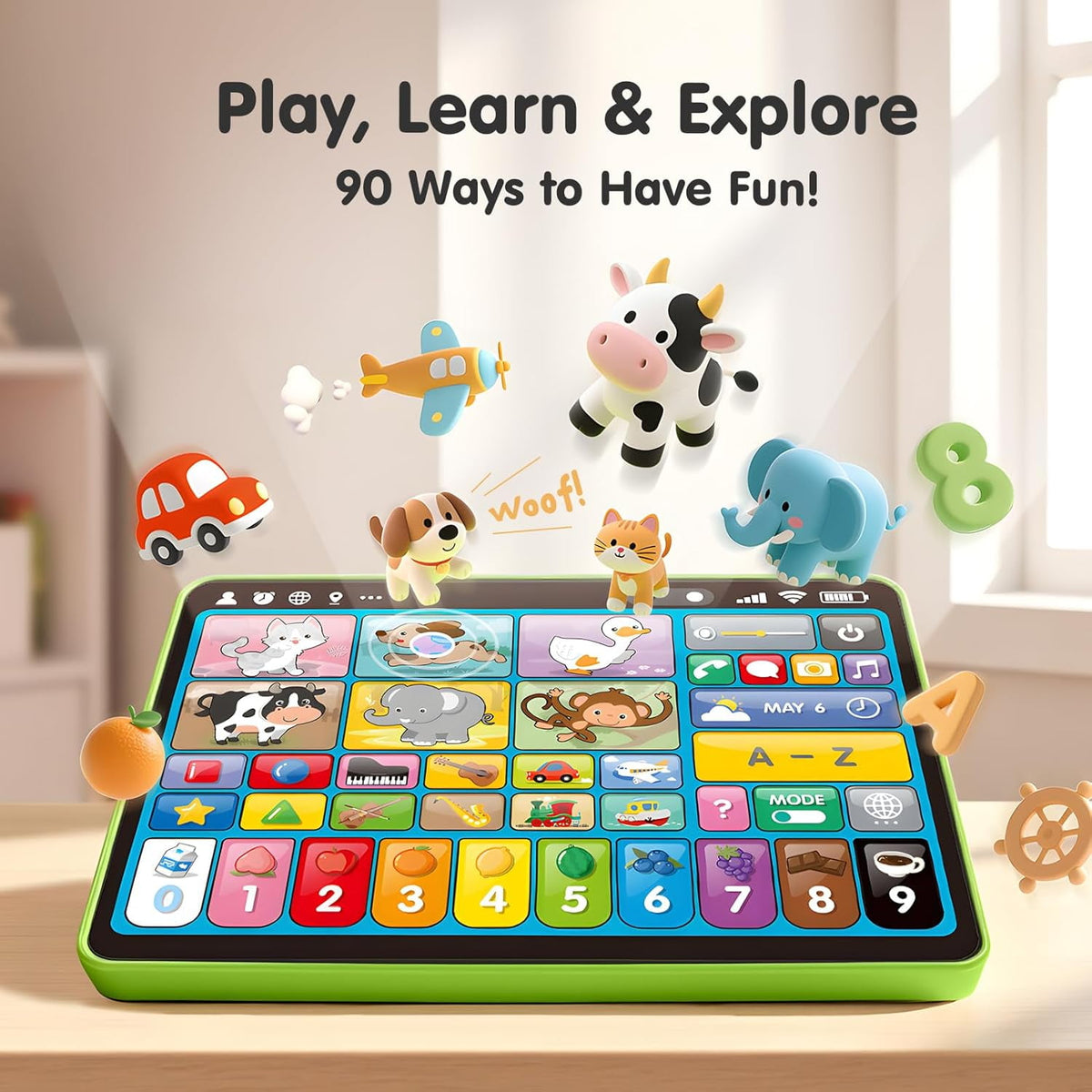 Learning Tablet for Toddlers 1-3 Trilingual Learning Toys–New Version Educational Toy with Sounds&Speech Therapy–Early Development Gifts for 1 Year Old Boys Girls Ages 12-18 Months to 2-3 Years Gift