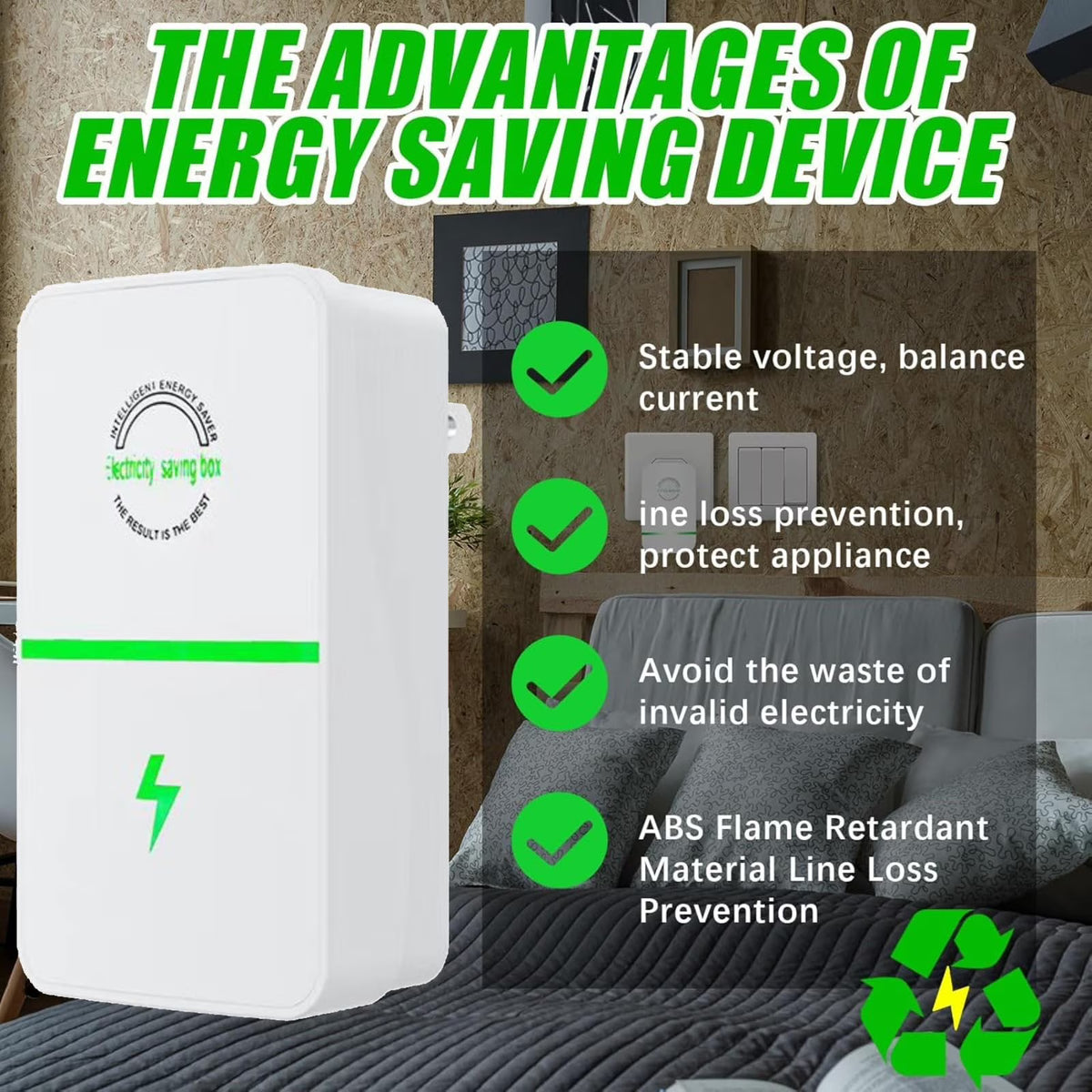 Power Saver Pro x,Electricity Saving Box,Energy Saving Device,High Efficiency Household Stable Voltage Device US Plug Reduces Energy Costs, Stabilize Voltage 4 Pack