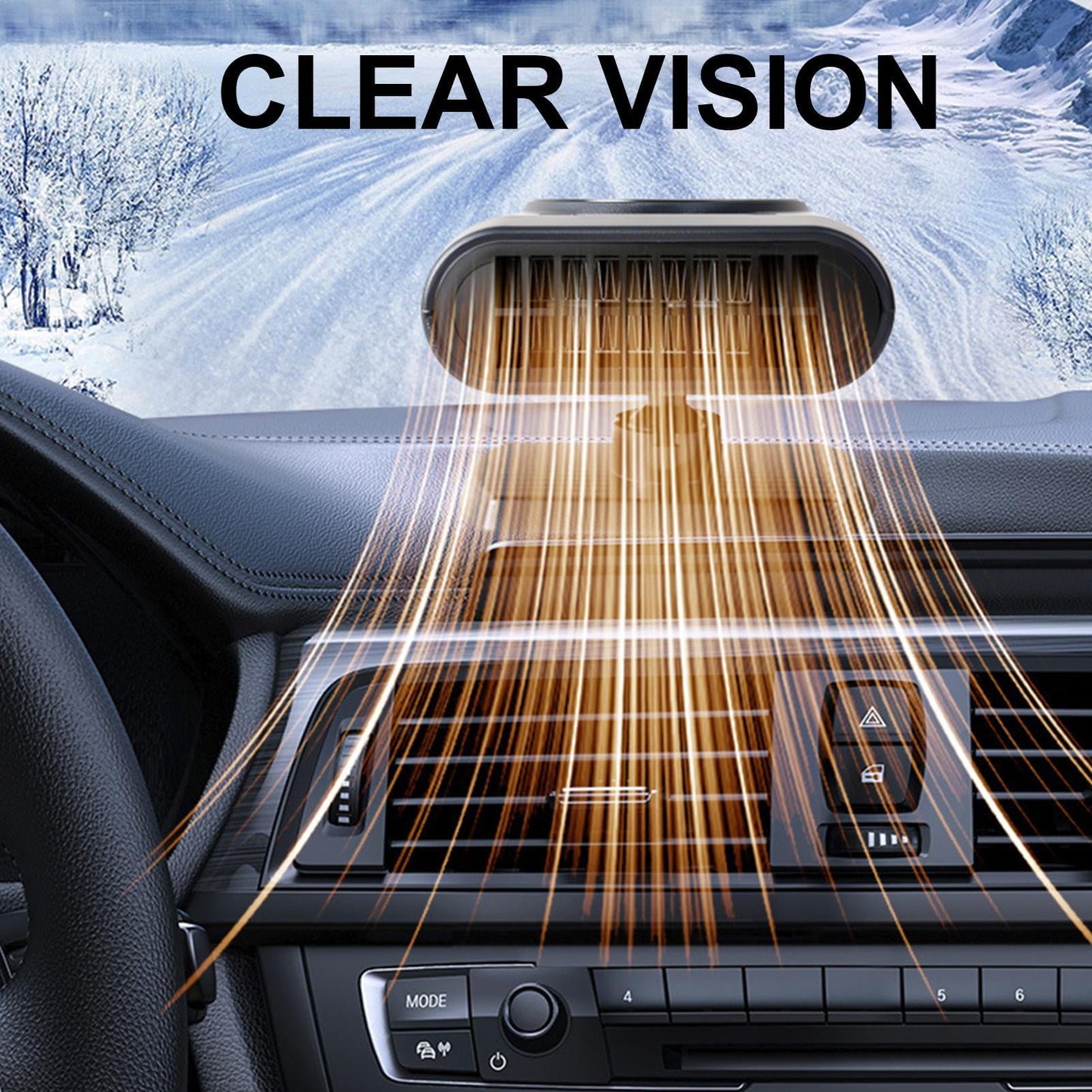 Portable Car Heater with Cooling Function Car Fan Heater 200W 12V Windshield Defroster Vehicle Demister Fast 2 in 1 Heating Cooling Dryer Auto 360 Rotate Heater Fan Car Heater Fan Plug-in Anti-Fog