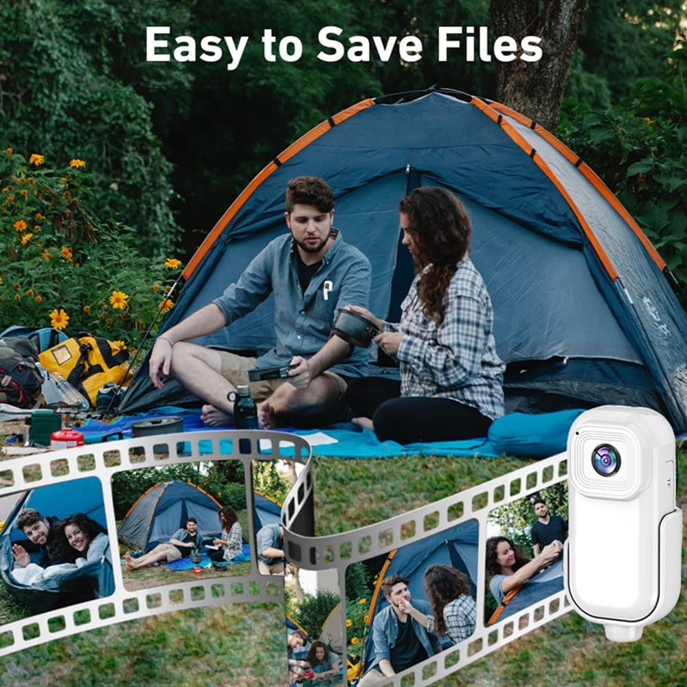 Mini WiFi Action Camera 1080P 30fps Digital Video Camera with 0.96in LCD Screen Built-in Rechrageable Battery Motion Detection with Magnetic Mount Back Clip Protective Cover