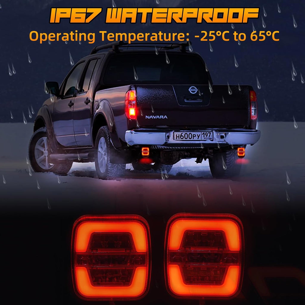 Wireless Trailer Lights-Magnetic Trailer Lights Adjustable Tow Light with Suction Cup Rechargeable Towing Tail Light Kit Brake Turn&Reverse Light Portable LED Towing Lights for Trucks Boat RV Camper