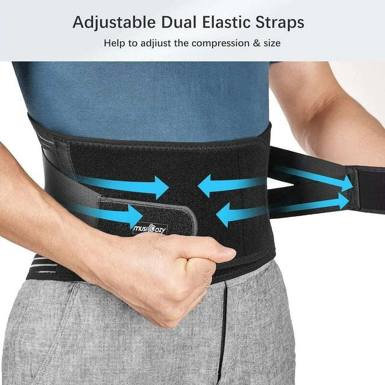 Back Braces for Lower Back Pain Relief with 6 Stays Breathable Back Support Belt for Men/Women for work Anti-skid lumbar support belt with 16-hole Mesh for sciatica(L)