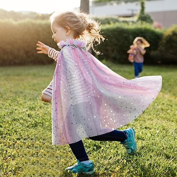 Princess Dress Up kids Costume Props Halloween Christmas gifts 11Pcs Fairy Princess for Toddler Girls Costume Sets Cape Wand Headband Tutu Skirt Jewelry New Year Gifts for Girls3 4 5 6 7 8 Year Old