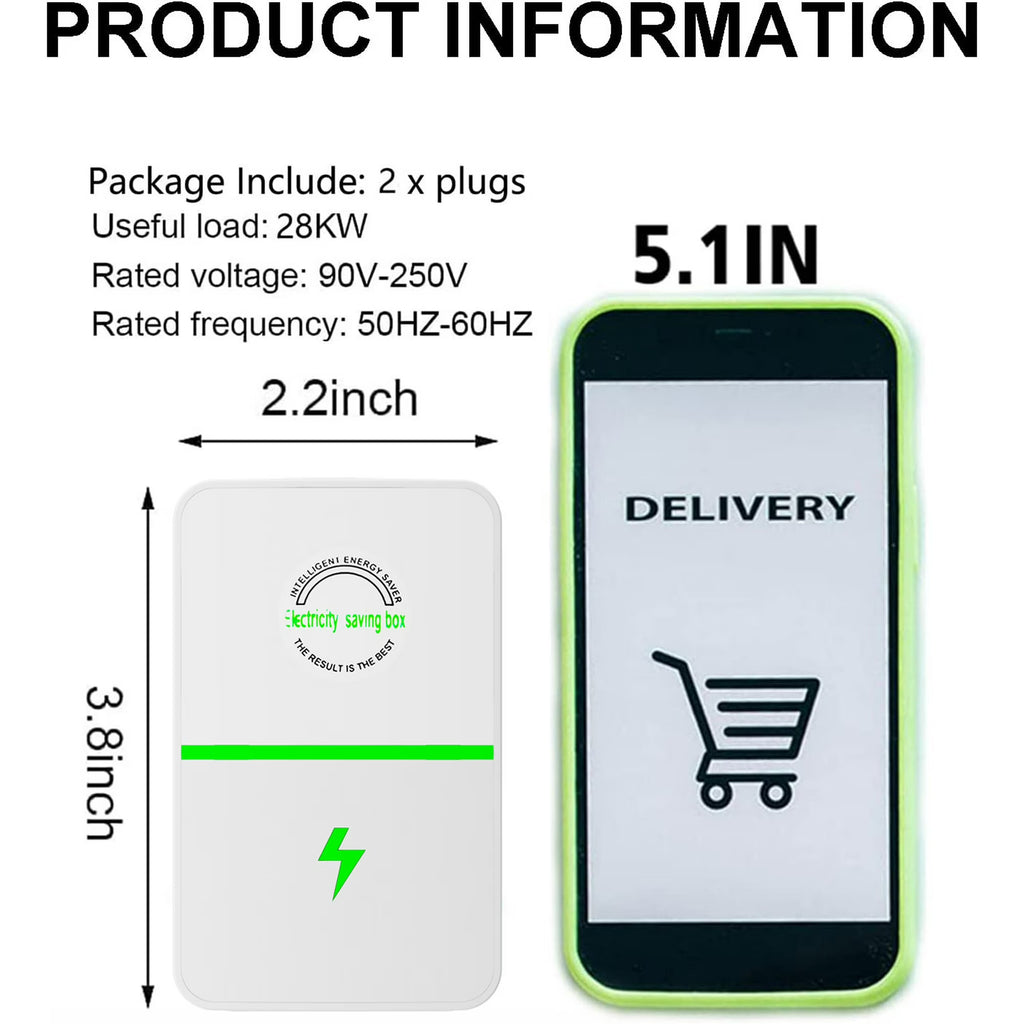Electricity Saving Box,Energy Saving Device,High Efficiency Household Stable Voltage Device US Plug Reduces Energy Costs, Stabilize Voltage 2 Pack