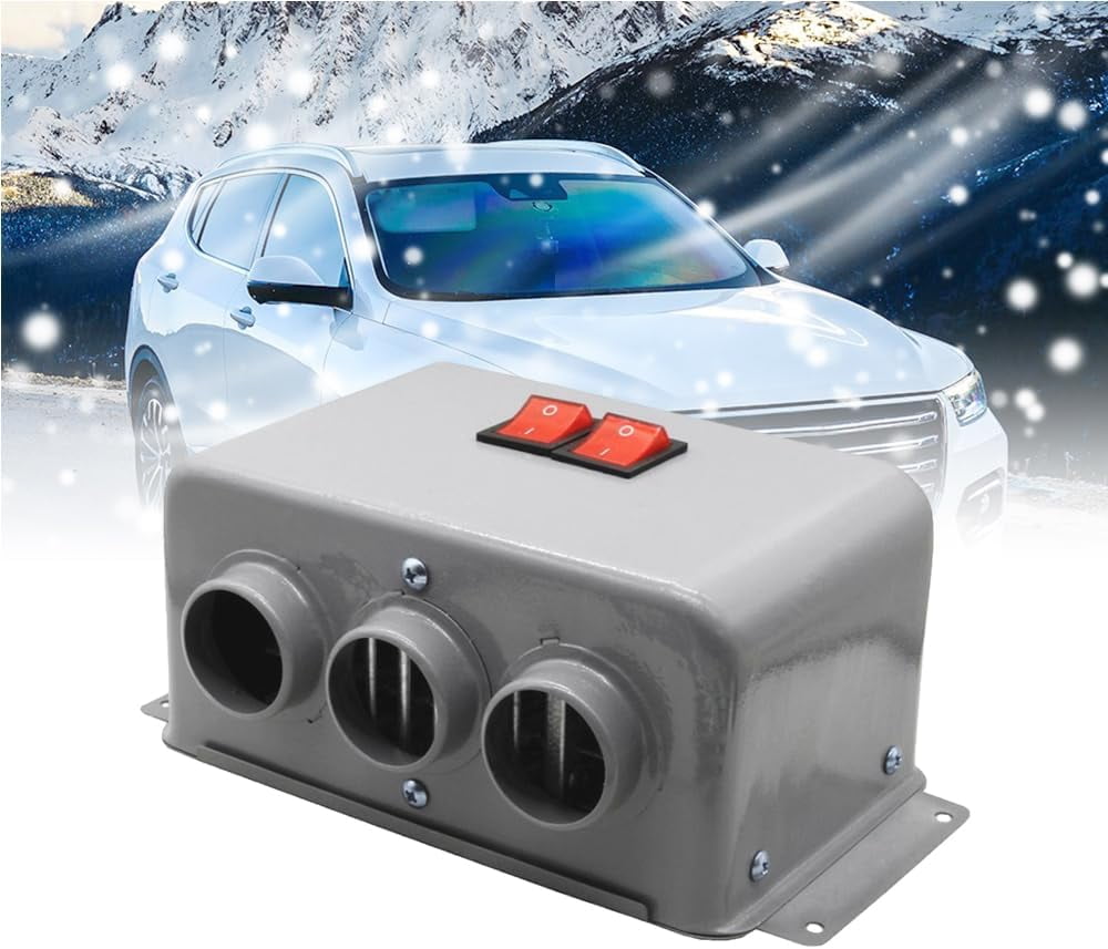 Car Heater Auto Interior Heater Fan 12V 600W‑800W Dual Gear Car Demister Winter Fast Heating Warmer Frost Removing Low Noise Car Windshield Defroster and Defogger for RV Vehicle Trucks Boat(80-100℃)