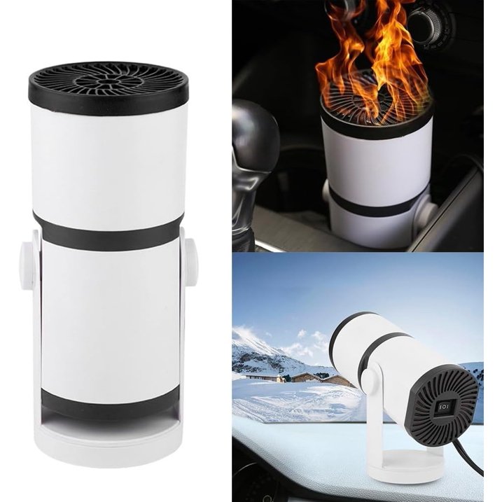 MUSICOZY Car Heater Fan,150W 2 in 1 Heating Cooling Portable Car Heater with Cigarette Lighter plug,Windshield Defogger Defroster Automobile Windscreen Heater in 359 Degree Rotary for All Car (12V)
