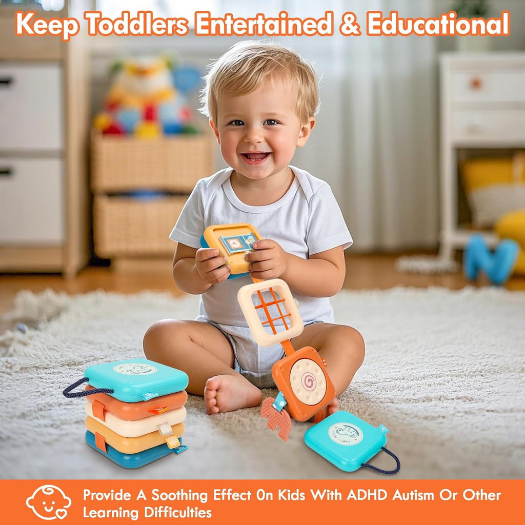CEDQ Baby Busy Board Toys for 1 Year Old Montessori Toys for 1 Year Old 8 in1 Travel Sensory Toys Toddler Learning Toys ctivities Busy Cube Birthday Gifts for Boy Girl My First Montessori Busy Board