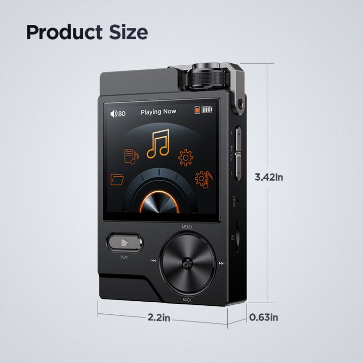 MUSICOZY HiFi MP3 Players, 64GB Lossless High-Resolution Digital Audio Music Player, Portable Audio Player, DSD DAC FLAC Player,192Khz/24bit, Audio Player for Music Enthusiast, Support up to 256GB