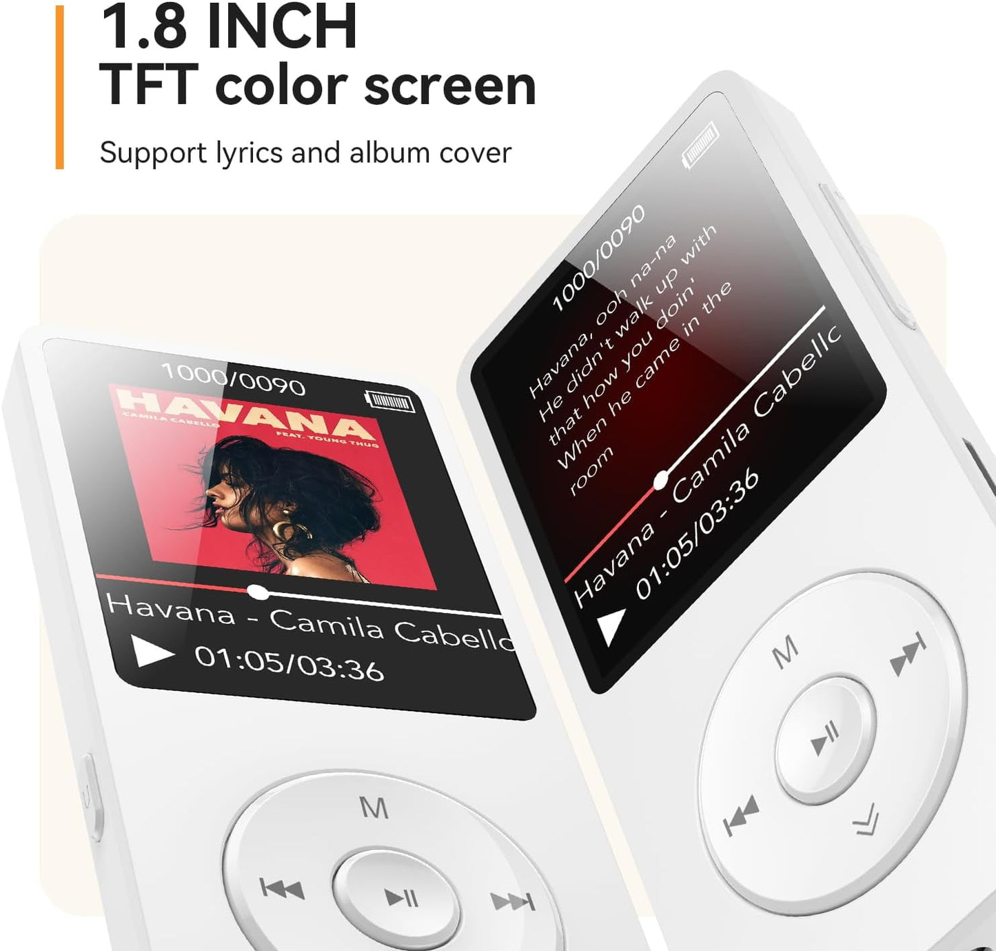 MP3 Player with Bluetooth and 32GB TF Card HiFi Music Player with Built-in Speaker Earphones Multifunctional MP3 Players with FM/Recording/E-Book/Video Supports up to 128GB for Kids Running Walking