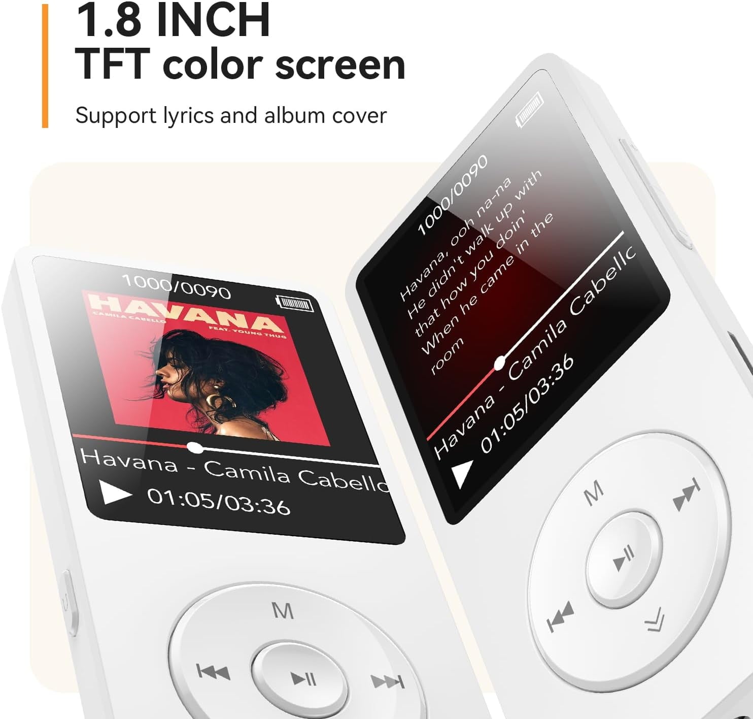 MP3 Player with Bluetooth and 32GB TF Card HiFi Music Player with Built-in Speaker Earphones Multifunctional MP3 Players with FM/Recording/E-Book/Video Supports up to 128GB for Kids Running Walking