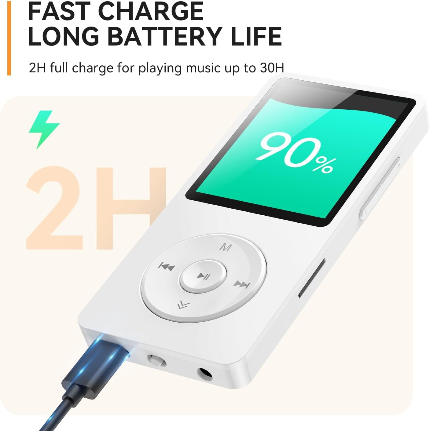 MP3 Player with Bluetooth and 32GB TF Card HiFi Music Player with Built-in Speaker Earphones Multifunctional MP3 Players with FM/Recording/E-Book/Video Supports up to 128GB for Kids Running Walking