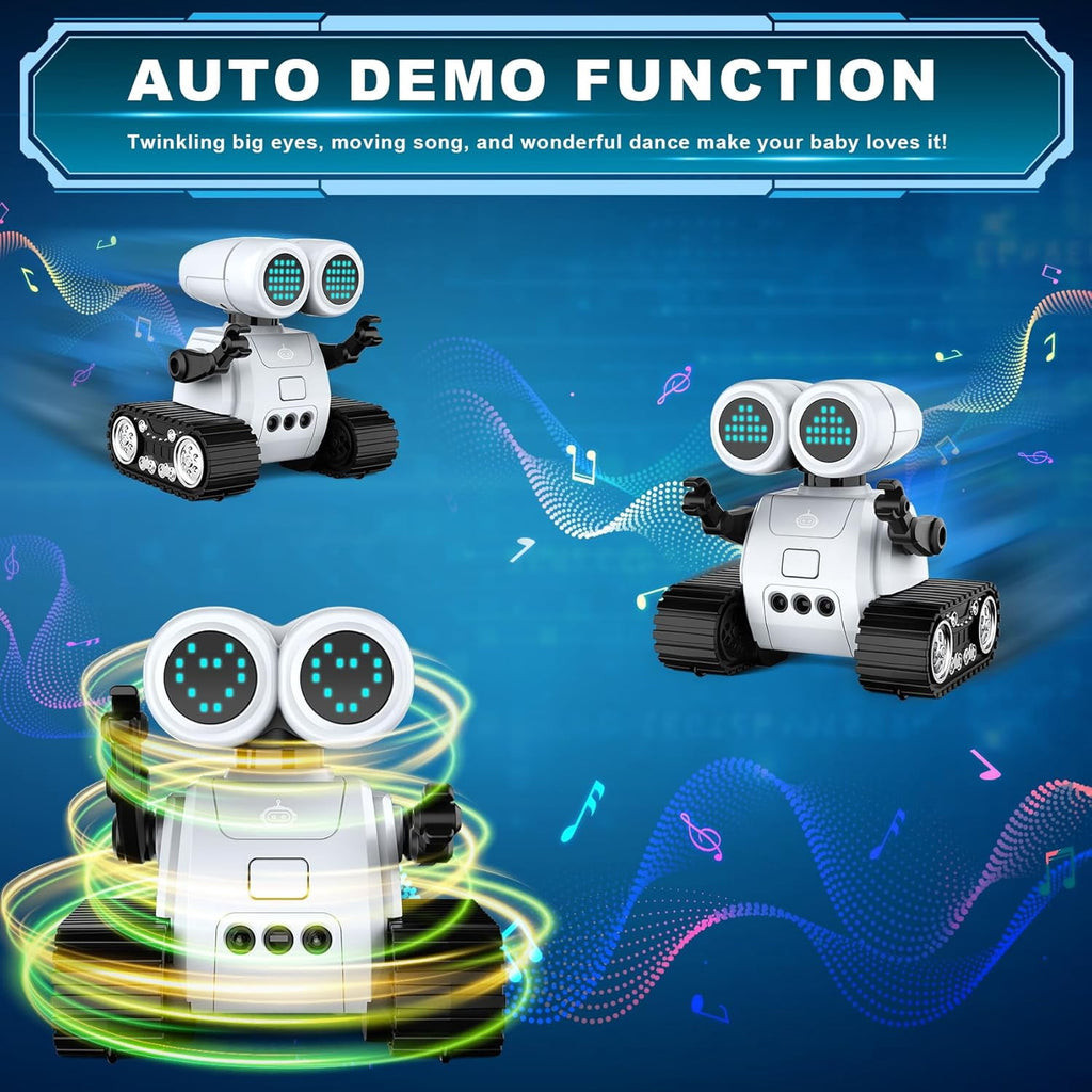Robot Toys for 3 Years Boys Girls- Robots with Walkie Talkie Function Gesture Sensing Flexible Head & Arms Programming Motion Dance Moves Music & LED Eyes Kids Remote Control Robot Toys Gifts