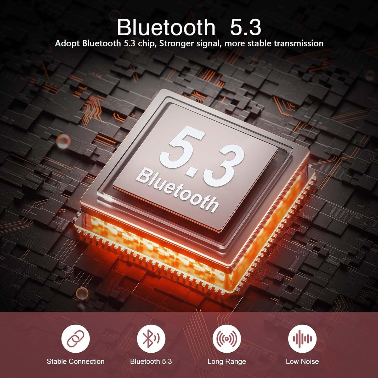 Bluetooth 5.3 Transmitter Receiver Long Range Bluetooth Audio Adapter Wireless Music Receiver with Dual Channel 3.5mm Aux RCA Port for Home Stereo Laptop Speakers