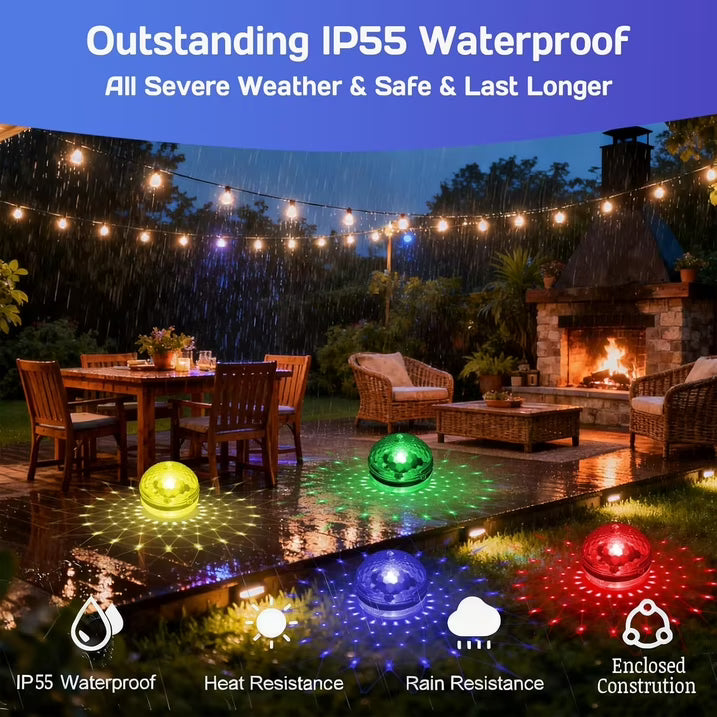 Solar Floating Pool Lights, IP65 Waterproof Outdoor LED Pool Lights with RGB Color Changing Lighting Pool Decor Lighting Accessories for Pond Pools Outdoor Garden Party Decoration (2 Pack)