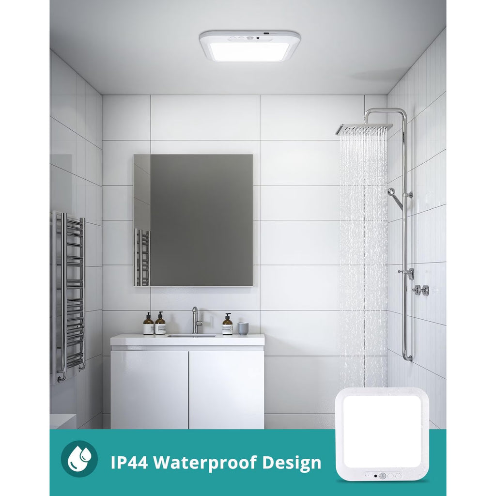 Ceiling Light Rechargeable, Wireless Motion Sensor Light with Remote 3000K 4500K 6500K Dimmable Timing for Closet, Shower, Hallway, Patio,1pcs