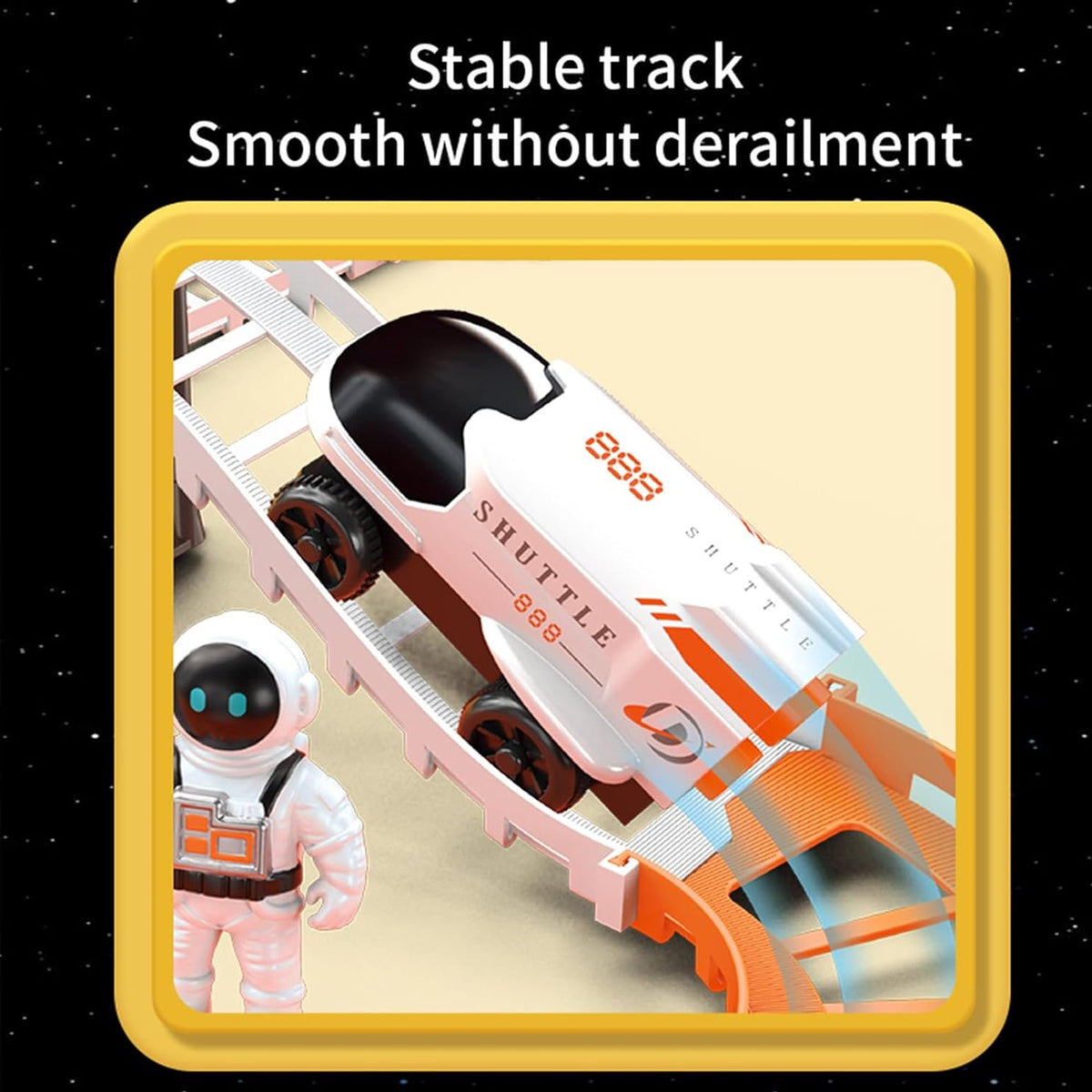 Space Train Track Set Toys for Girls & Boys-128 Piece Set DIY Assembled Track Battery Powered Spacecraft Satellite Astronaut Birthday Toys Suitable for Kids Over 3 Years Old Halloween Christmas Gifts