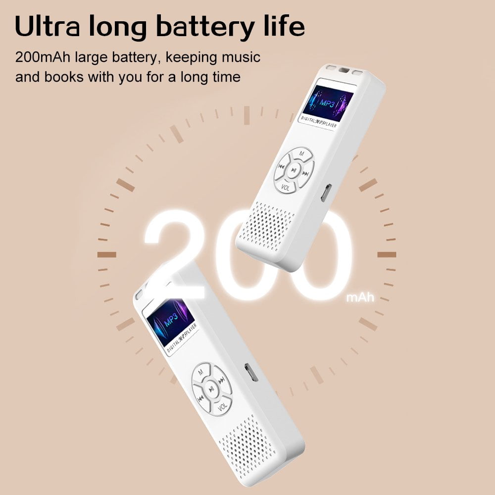 MUSICOZY 128GB MP3 Player Portable Music Player with Built-in Speaker Hi-Fi Lossless Sound Music MP3 Player for Voice Recorder FM Radio E-Book AB Repeat mode with Earphones for Kids Running Walking