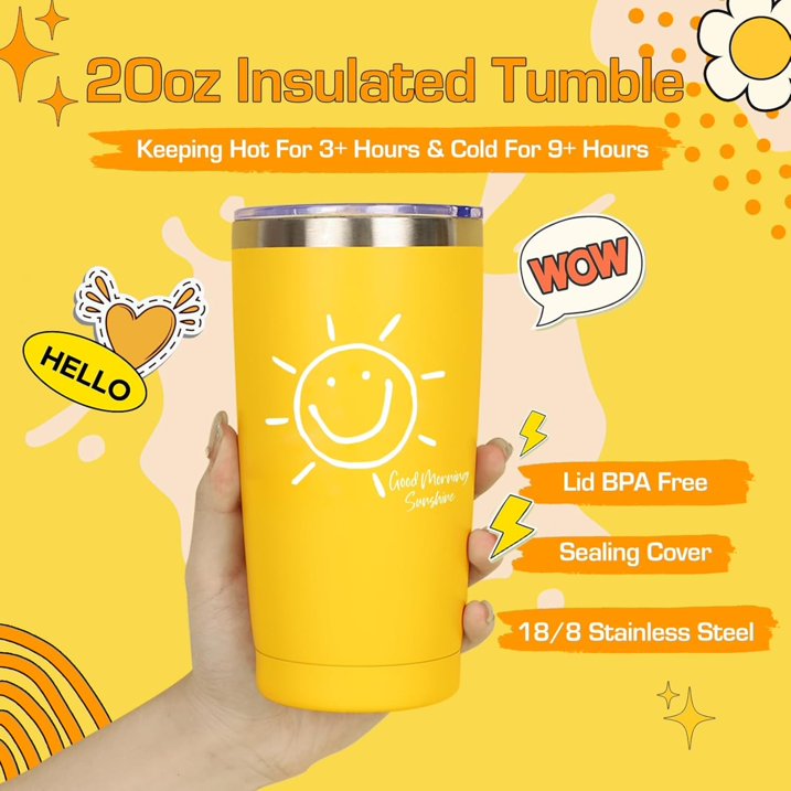 XEAZON Gift Baskets for Women, 10Pcs Unique Birthday Gifts for Women, Best Friend Birthday Christmas Gifts, Sending You Sunshine Gifts, Cheer Up Box for Sister Friendship, BRIGHTEN UP HER DAY!