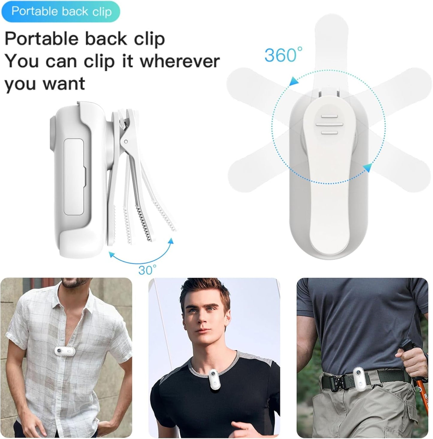 4K Mini WIFI Action Camera 128GB Police Cam Portable Body Cam Wearable Video Recorder with IPX7 Waterproof Underwater Camcorder Helmet Mount Magnetic Sport DV for Bike Cycling Pet Vlogging(White)