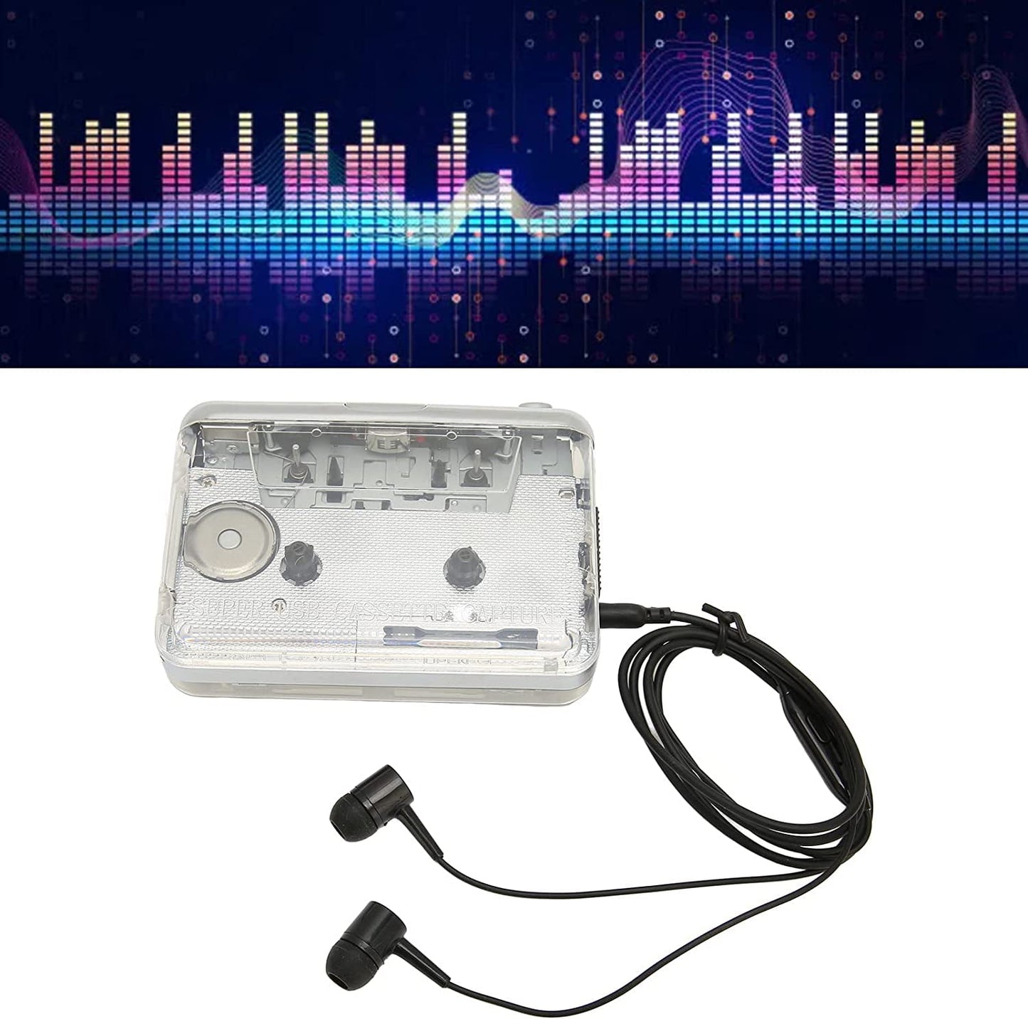 Portable Cassette Player USB Tape to MP3 Converter Digitizer Player Walkmans with 3.5mm Headphone Jack Stereo Cassette Player Compatible with IOS and PC，Vintage Cassette Player for Elder and Student