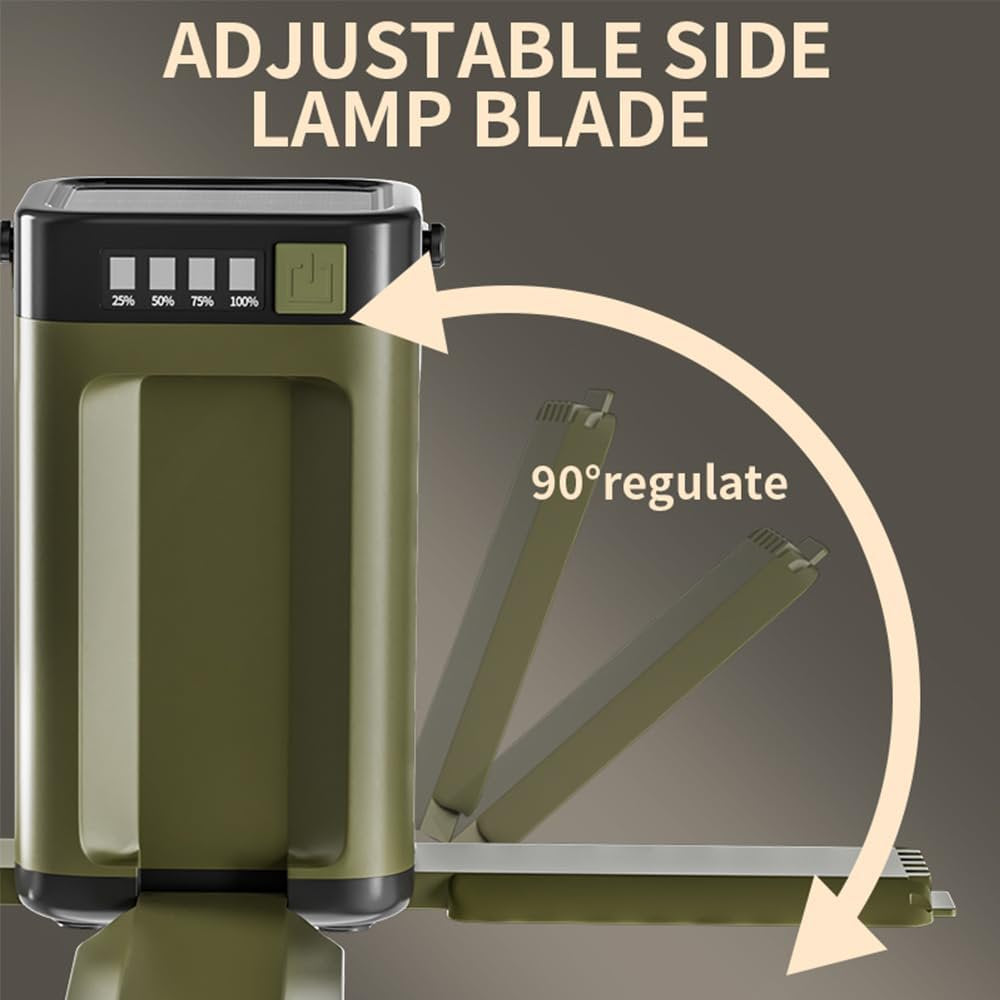 Camping Lantern, Camping Tent Light for Home | 2000 MAh Solar Camping Lights | Solar Portable 6 Modes Dimmable with 90 Degree Expandable 4 Led Lamp for Hiking Patio Tent Power Adventures