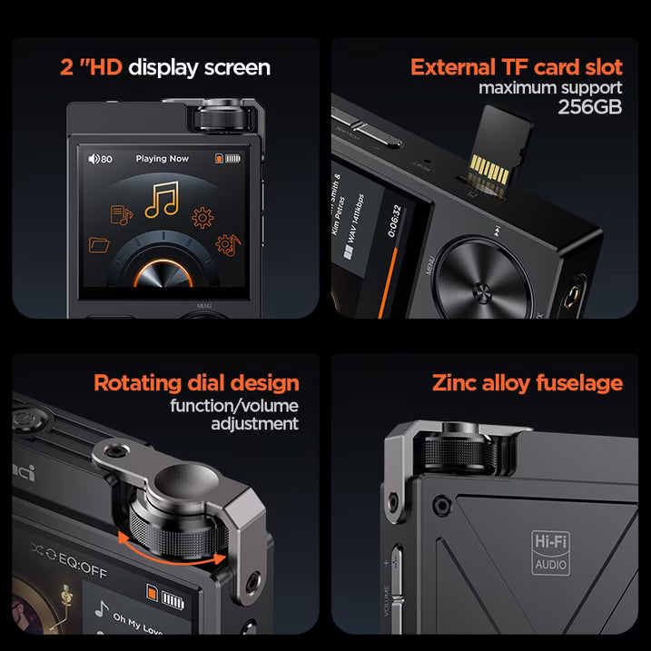 MUSICOZY HiFi MP3 Players, 64GB Lossless High-Resolution Digital Audio Music Player, Portable Audio Player, DSD DAC FLAC Player,192Khz/24bit, Audio Player for Music Enthusiast, Support up to 256GB