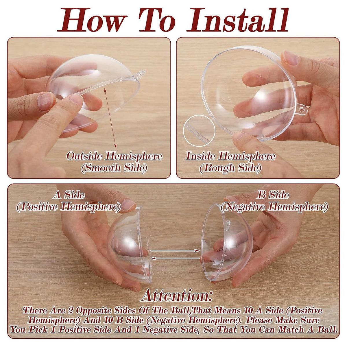 10 Pack Clear Fillable Ornaments Balls for Crafts, Clear Fillable Christmas Ornaments Balls, 3.15" Large Plastic Ornaments Balls for Christmas, Holiday, Wedding, Party, Home Decor