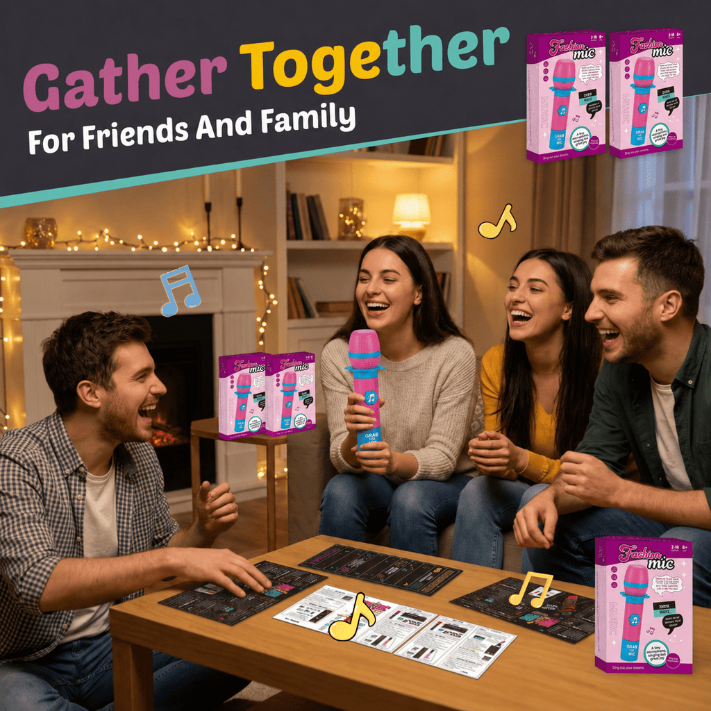 CEDQ Party Game-Ultimate Mic Karaoke Music Trivia Challenge for 2-10 Players New Music Version of Family Card Game 110 Lyric Cards Microphone&Games Board Perfect for Adults & Music Lovers Games Night