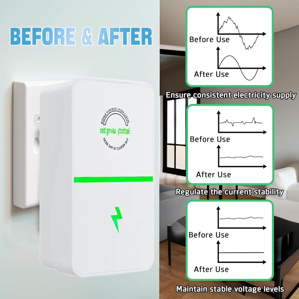 Electricity Saving Box,Energy Saving Device,High Efficiency Household Stable Voltage Device US Plug Reduces Energy Costs, Stabilize Voltage 2 Pack