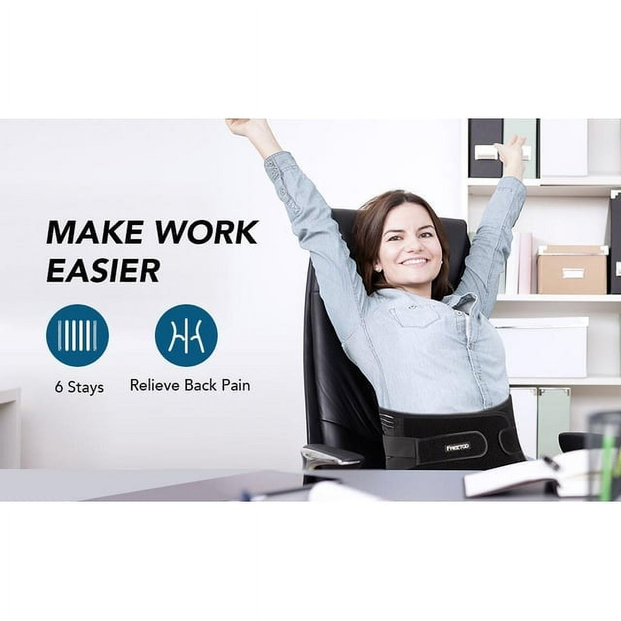 Back Braces for Lower Back Pain Relief with 6 Stays Breathable Back Support Belt for Men/Women for work Anti-skid lumbar support belt with 16-hole Mesh for sciatica(XL)