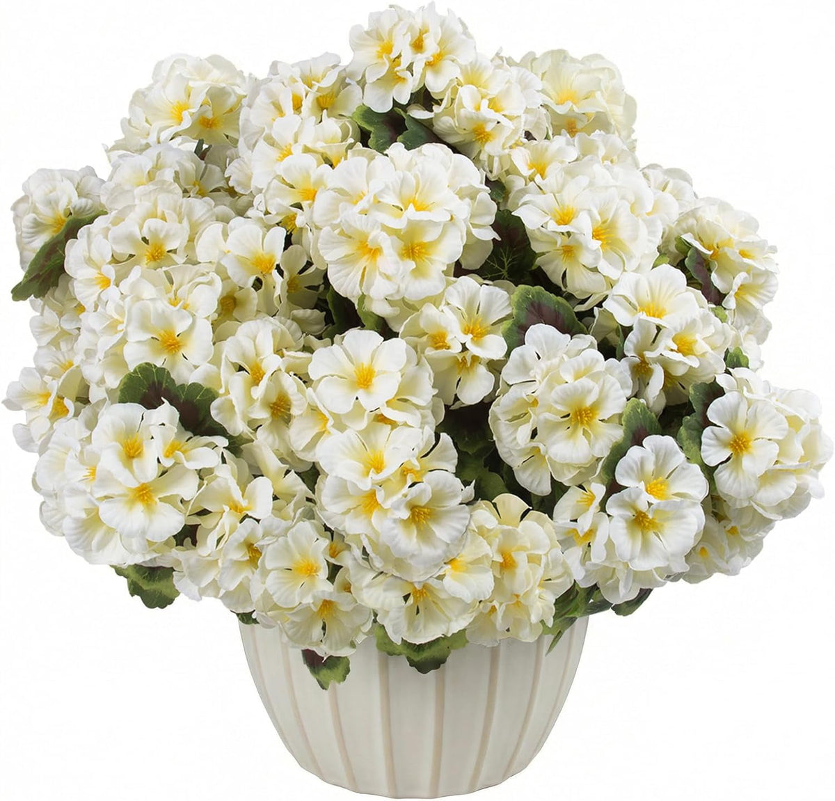 XEAZON Artificial Fake Flowers for Outdoors Decoration 6 Bundles Silk Geraniums Flower UV Resistant Look Real Faux Plants for Spring Summer Garden Porch Patio Window Box Balcony Planters Home Decor