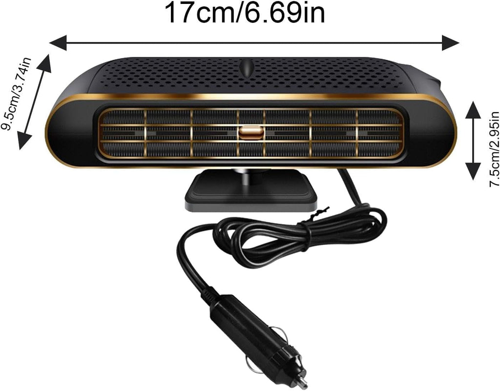 Portable Heater for Car 2 in 1 Fast Heating & Cooling Function 360 Degree Rotary 150W Portable Windshield Defroster Demister with Air Fan Car Heating Fan